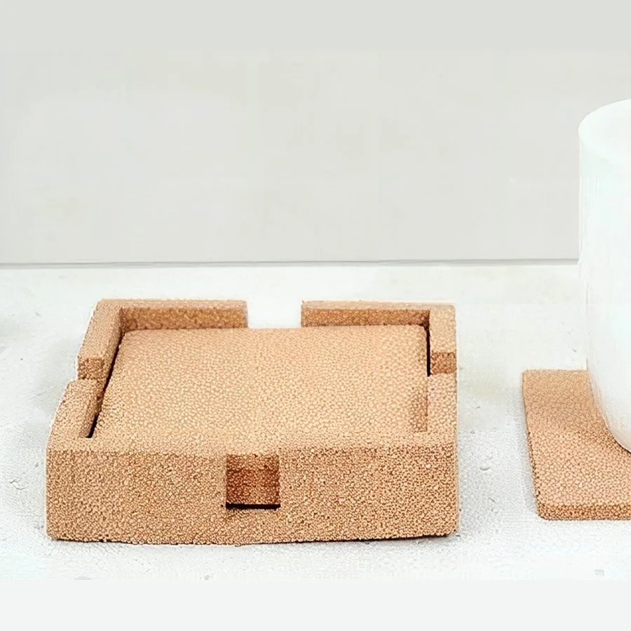 Premium Square Coaster with Case: natural cork coasters for hotels, restaurants and cafes