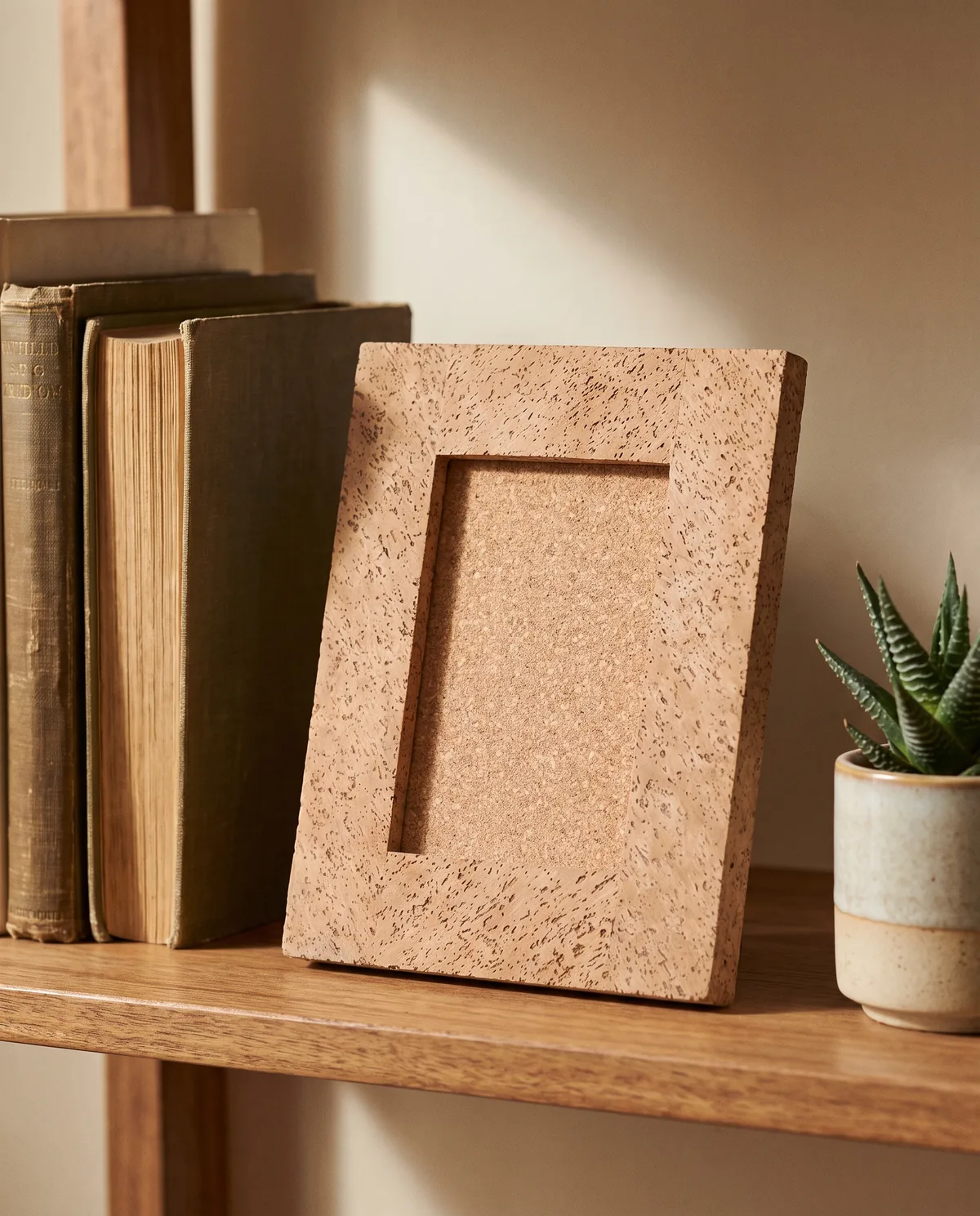 Photo Frame Natural — cork photo frames in use