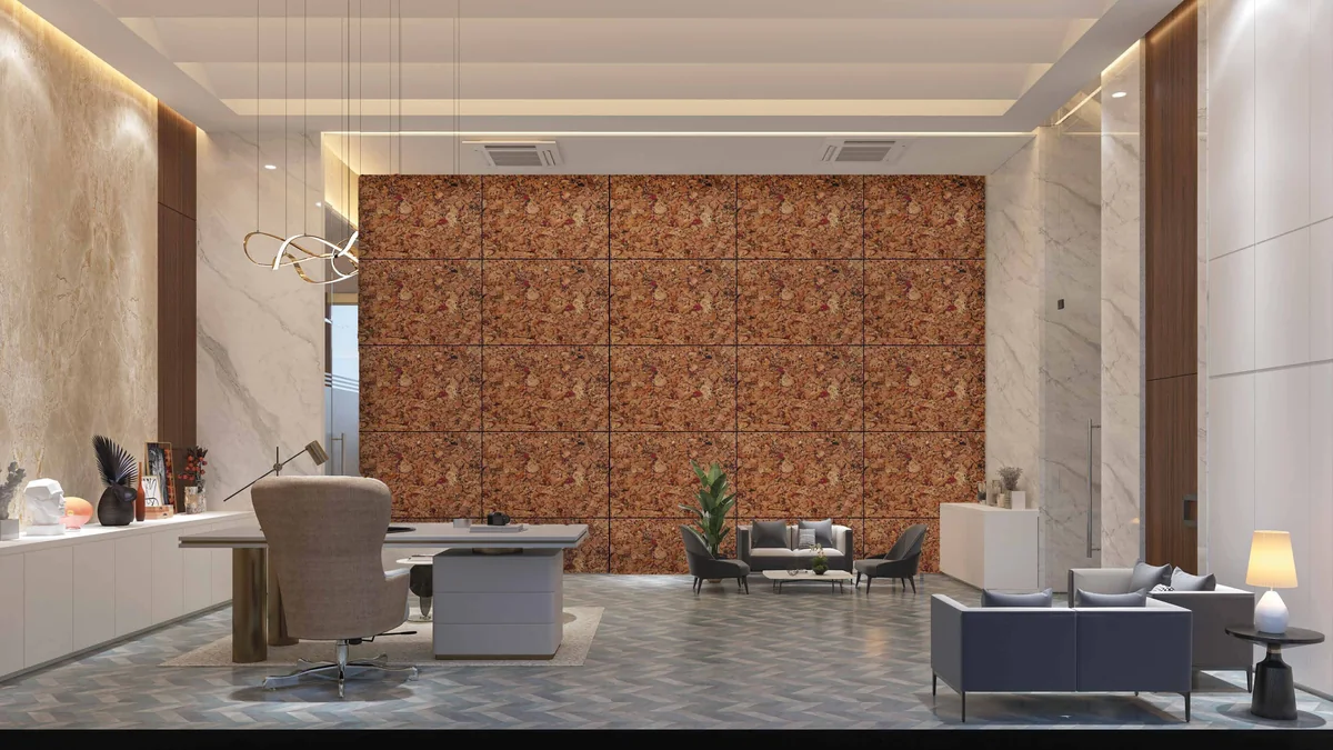 Imperial Tapestry cork wall panel in an interior