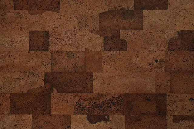 Teak Mosaic cork wall panel swatch